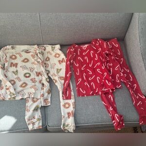 Old Navy Christmas Candy Cane & Cookie Pajama Sets-4T